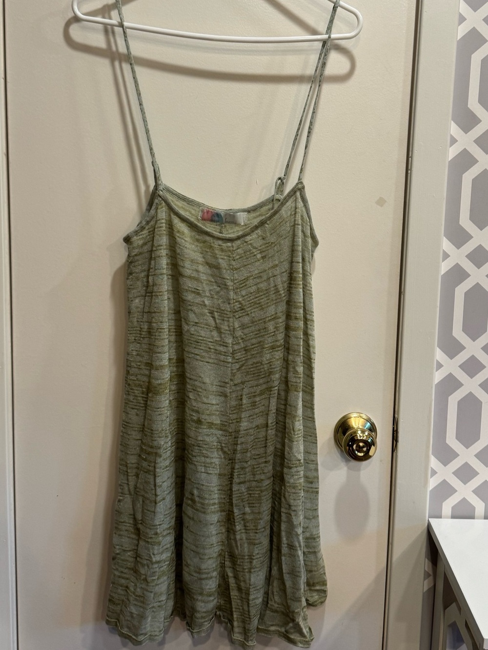 L Free People Romera Sweater Tunic Light Olive Green Sundress